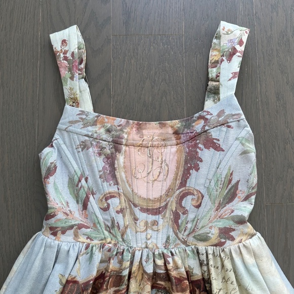 Alice + Olivia Guinevere Floral Damask Bustier Dress Dusk To Dawn - Size 2 - Picture 5 of 11